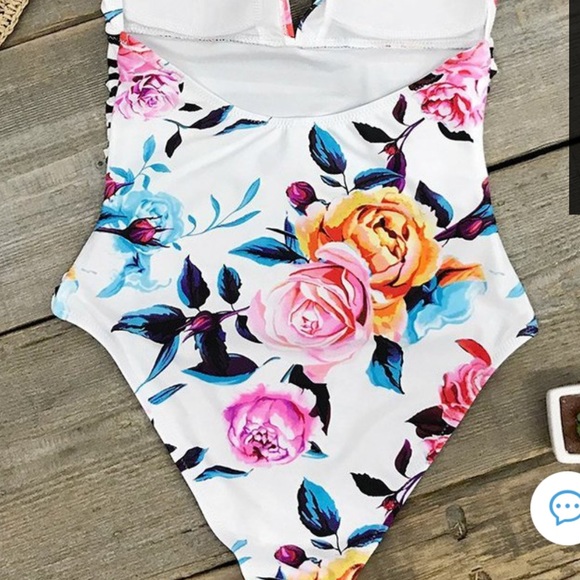 NEW Adorable one piece XL striped/floral swimsuit - Picture 4 of 10